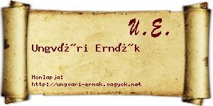 Ungvári Ernák névjegykártya